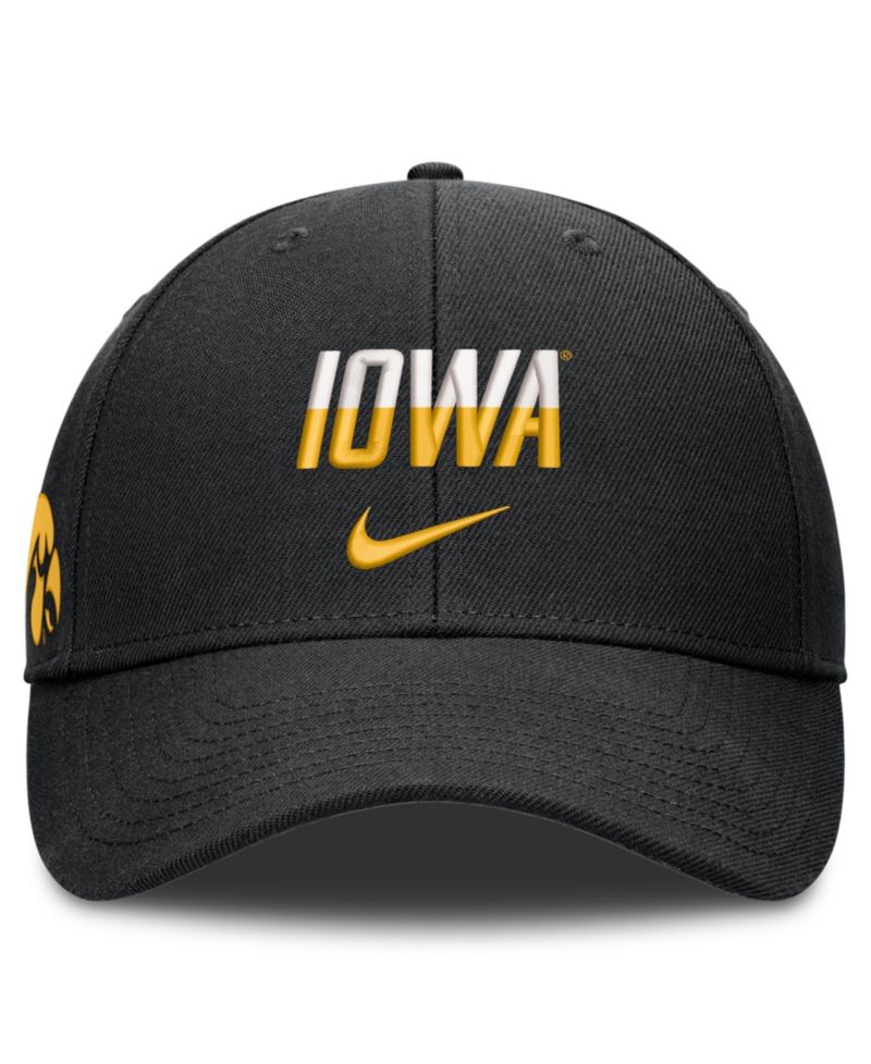 Men's and Women's Black Iowa Hawkeyes 2026 On-Field Gameday Rise Adjustable Hat