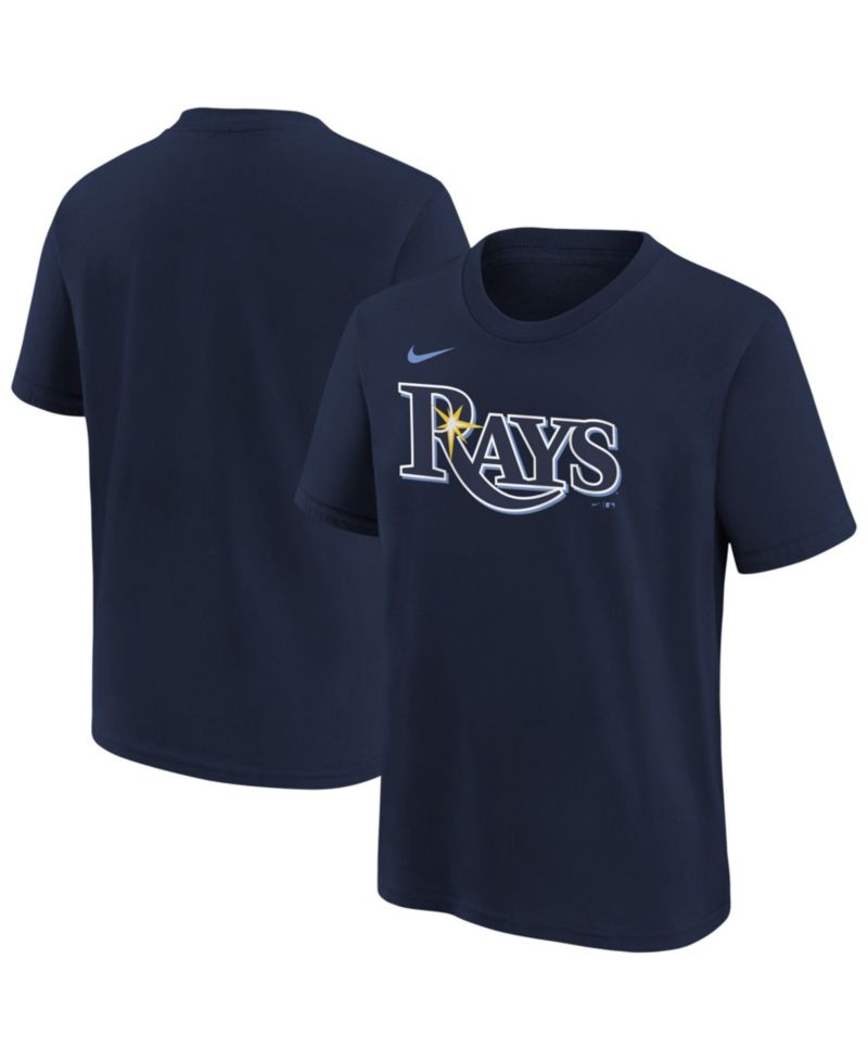 Big Boys and Girls Navy Tampa Bay Rays Wordmark T-Shirt