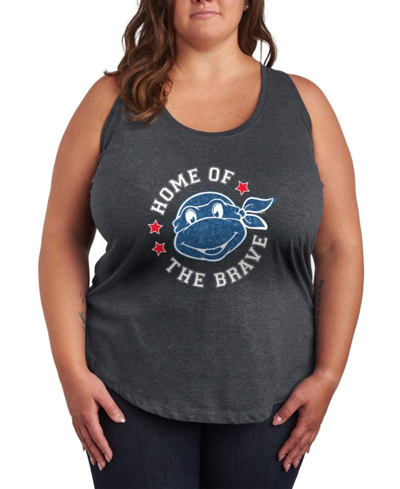 Plus Size Teenage Mutant Ninja Turtles Born Raised USA Racerback Graphic Tank Top