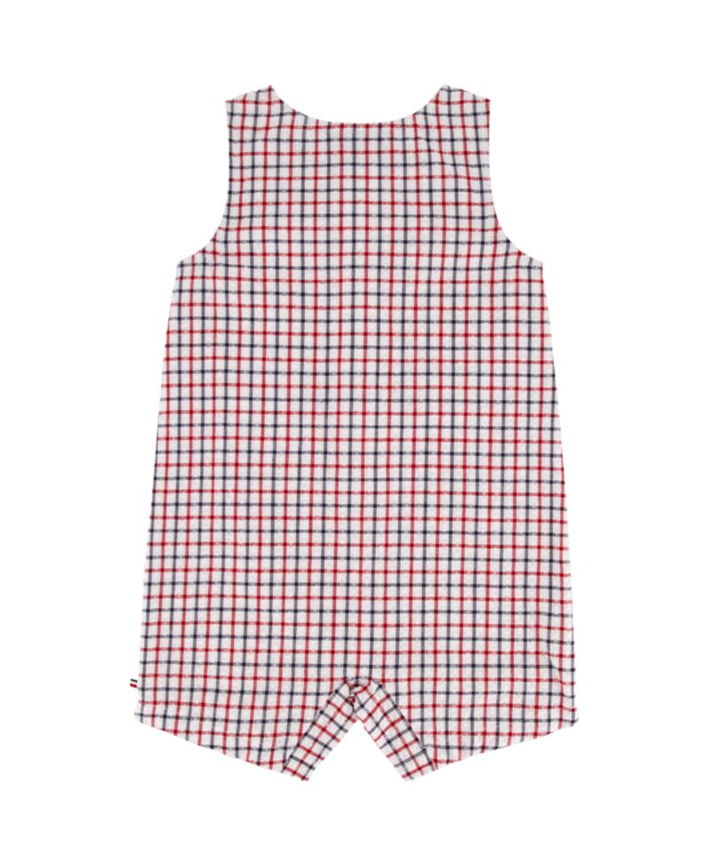 Baby Boys' Seersucker Check Sunsuit and Bucket Hat, 2-Piece Set