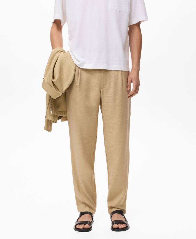 Men's Straight-Fit Pleated Pants