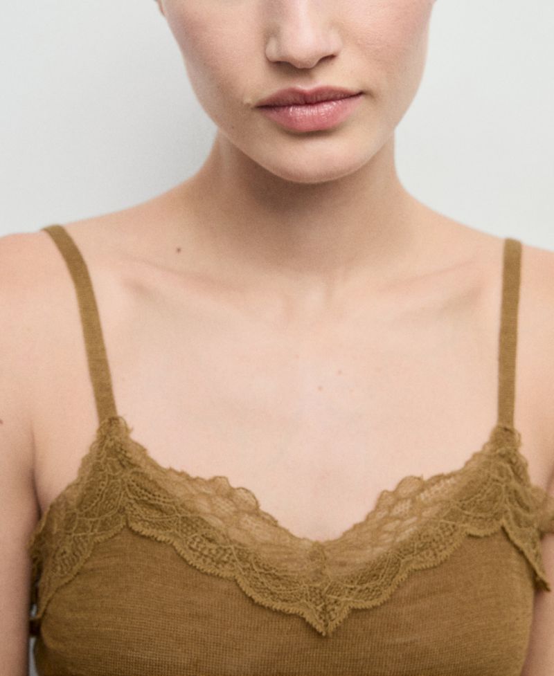 Women's Wool-Blend Lace Top