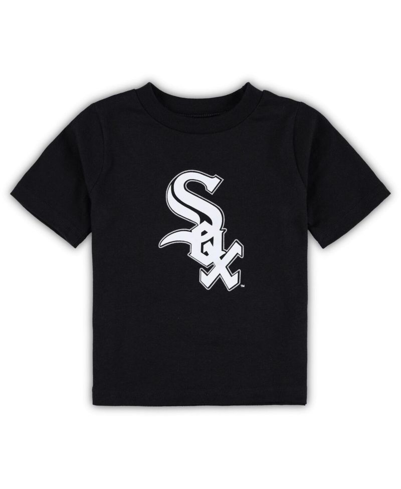 Baby Boys and Girls Black Chicago White Sox Team Crew Primary Logo T-shirt
