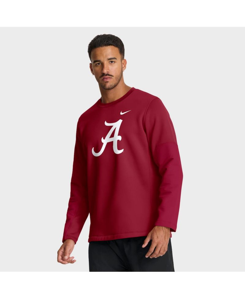 Men's Crimson Alabama Crimson Tide 2025 Sideline Coach Performance Long Sleeve T-Shirt