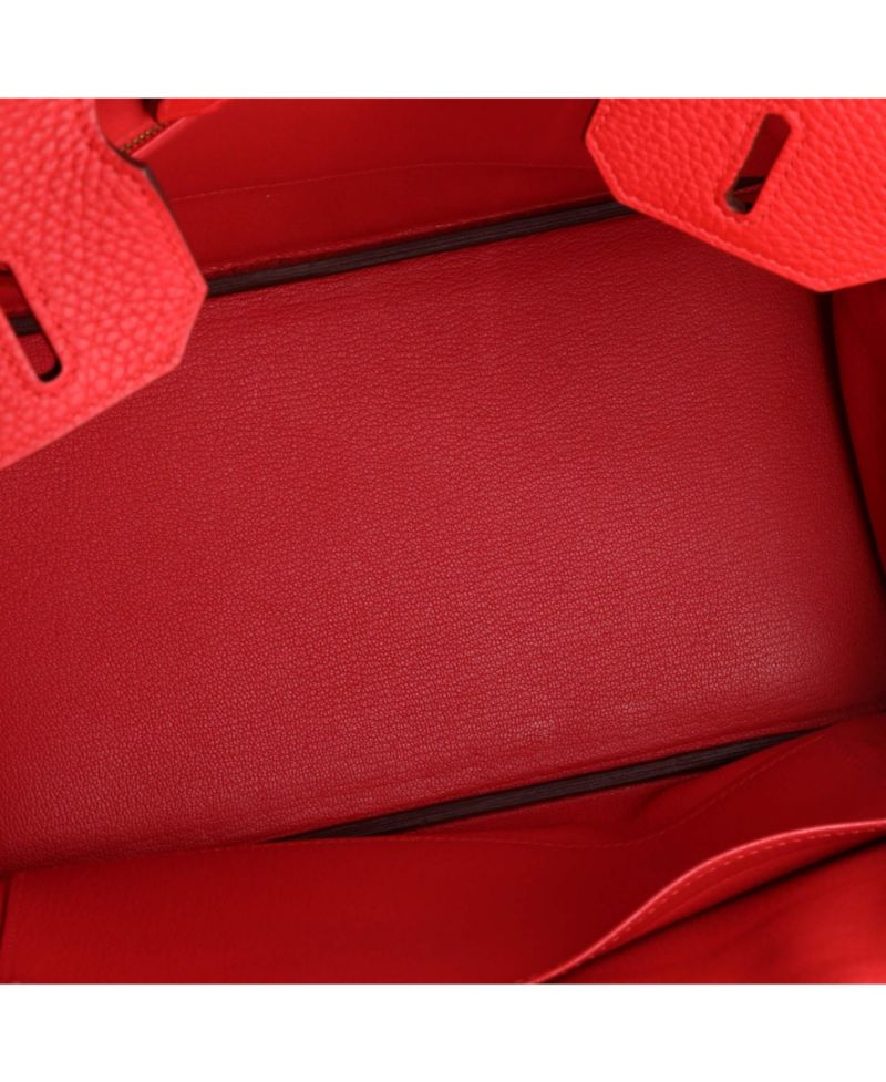 Birkin 30 Handbag Red Clemence with Gold Hardware