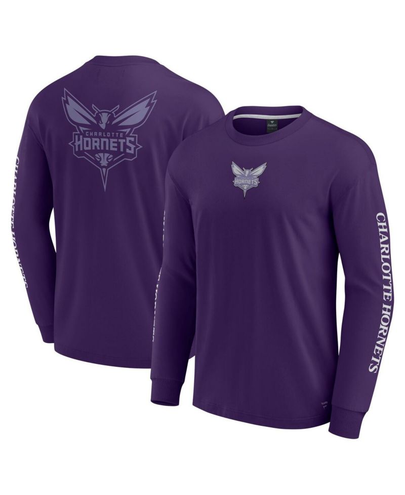 Men's Purple Charlotte Hornets Elements Strive Long Sleeve T-Shirt