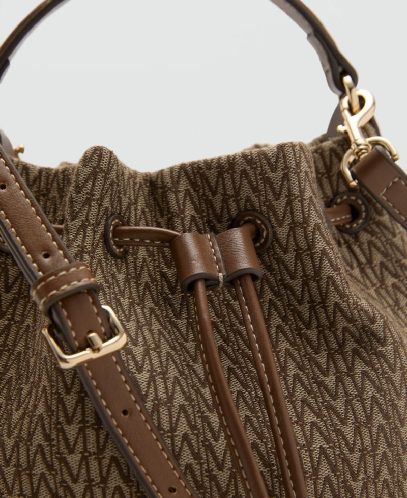 Women's Printed Logo Bucket Bag