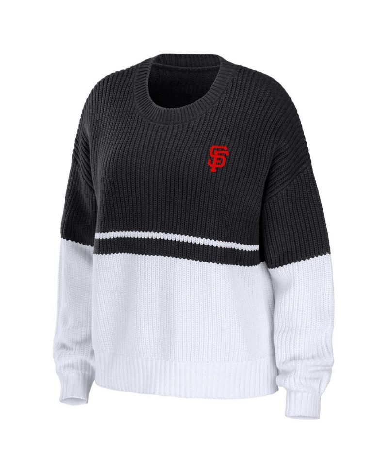 Women's Black, White San Francisco Giants Chunky Pullover Sweater