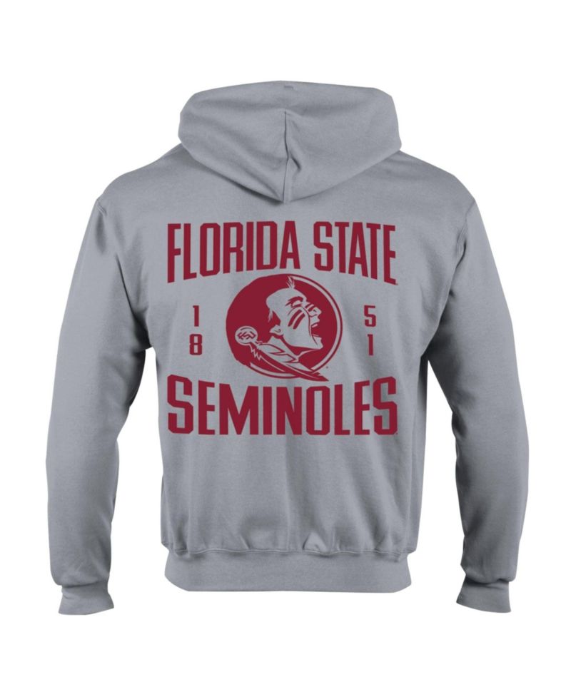 Men's Heather Gray Florida State Seminoles Varsity Power blend Full-Zip Fleece Hoodie