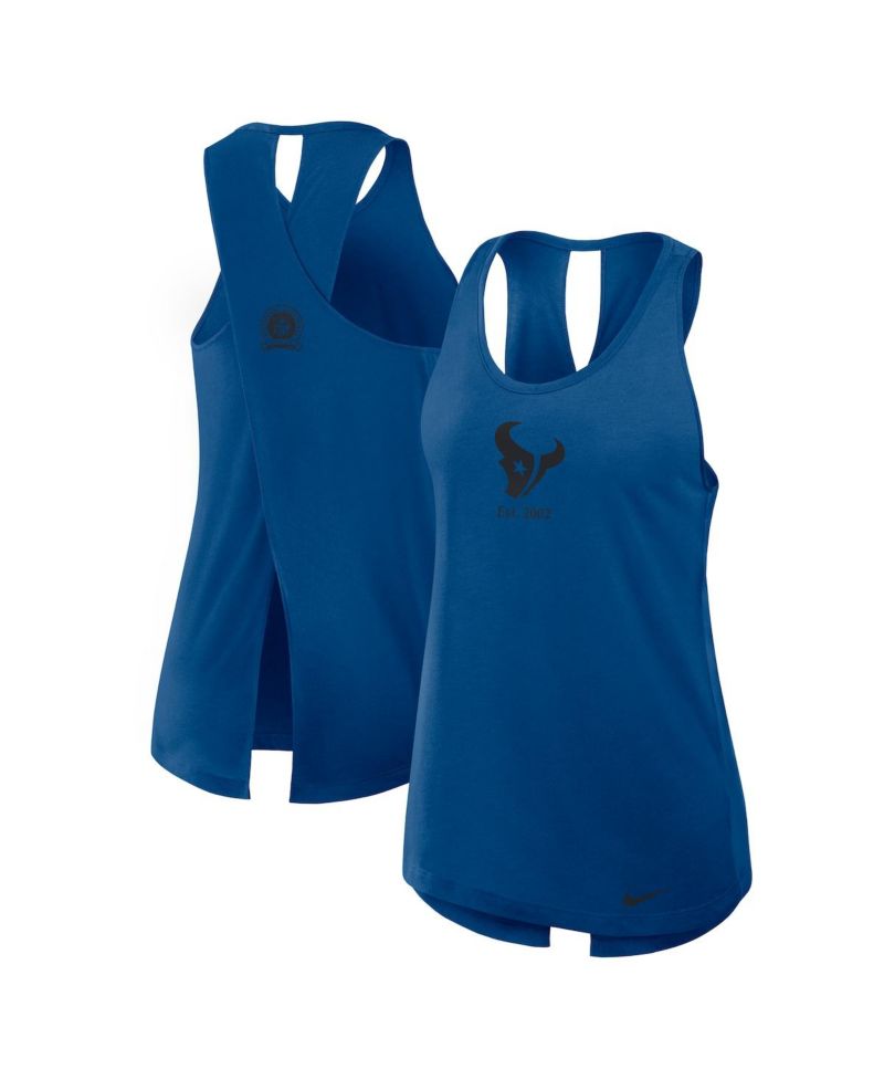 Nike Women's Navy Houston Texans Glory Crisscross Performance Tank Top