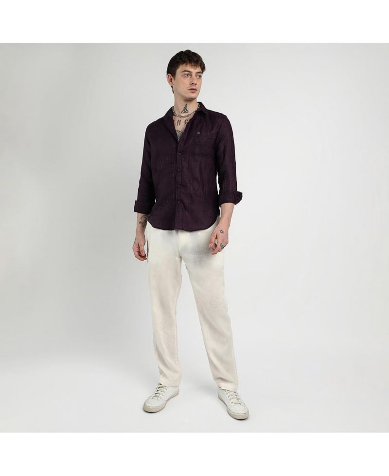 Men's Embroidered One-Lined Shirt
