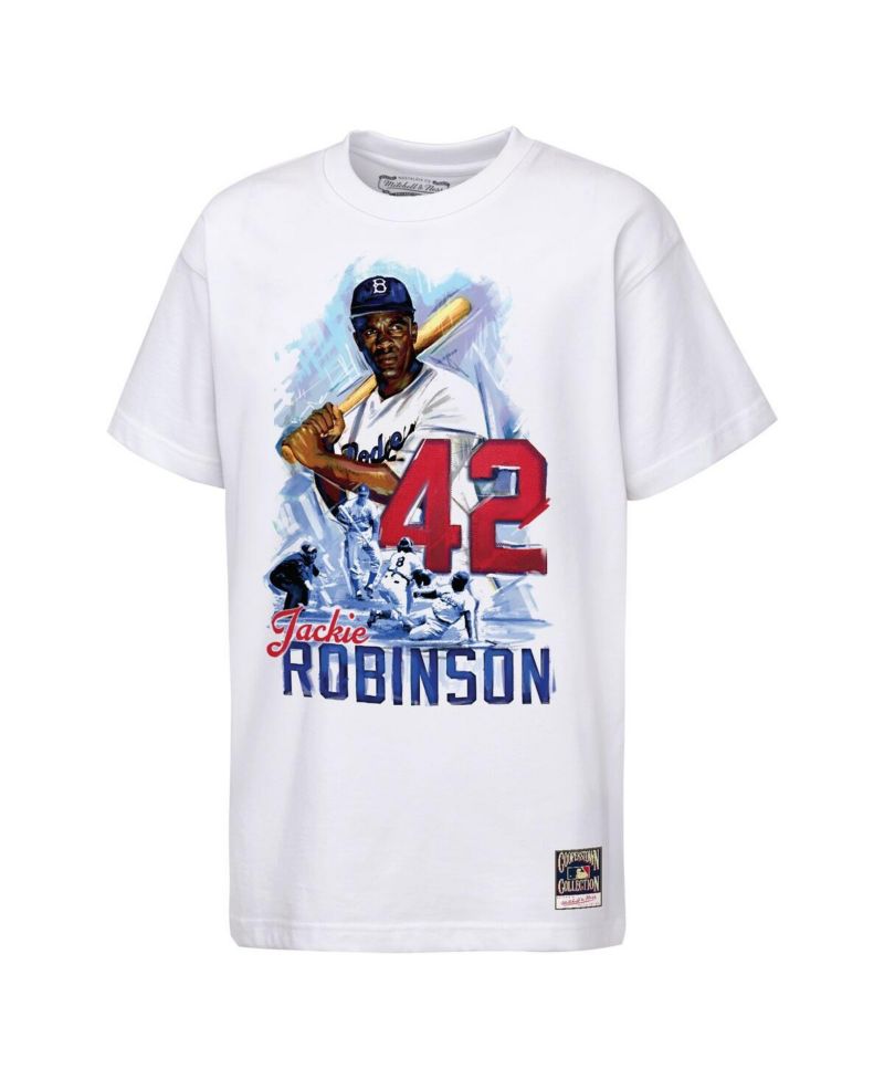 Big Boys and Girls Jackie Robinson White Los Angeles Dodgers Legacy T-Shirt