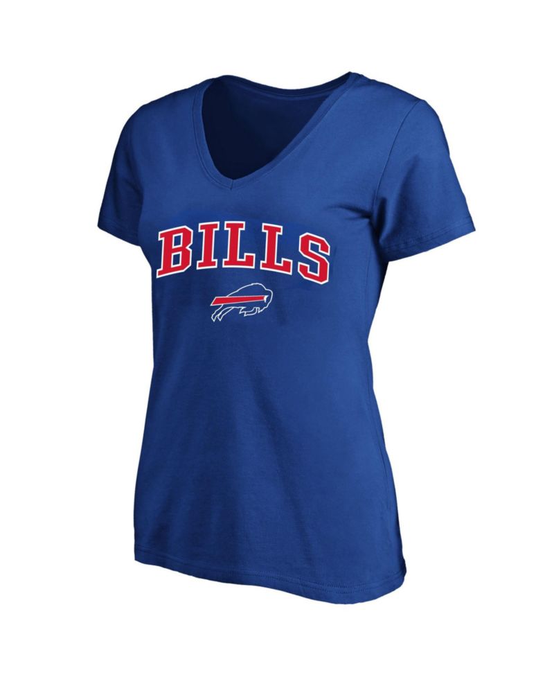 Women's Royal Buffalo Bills Plus Size Arch Over Logo V-Neck T-Shirt