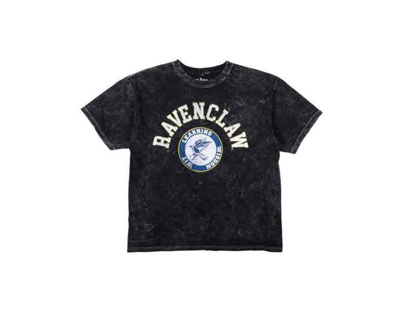 Men's Ravenclaw Varsity Black Vintage Mineral Wash Crew Neck Short Sleeve T-shirt