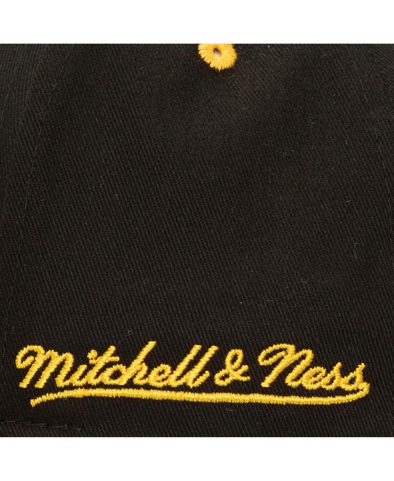 Men's Black/Gold Los Angeles Lakers Backside Script 2-Tone Pro Crown Adjustable Hat
