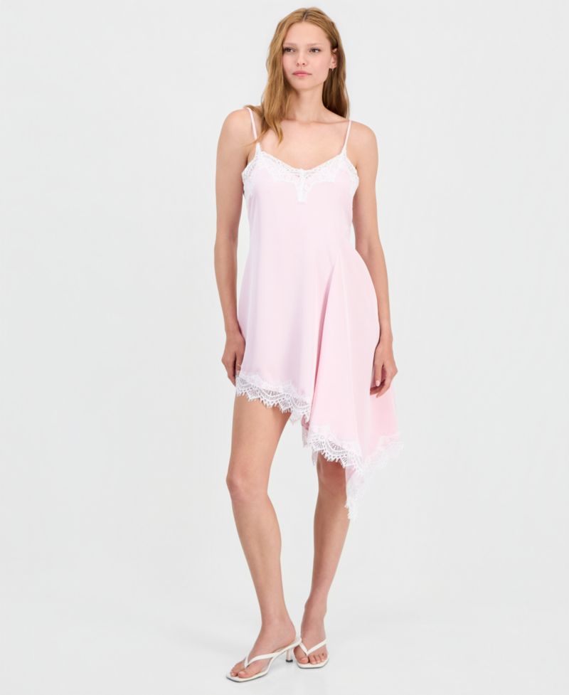 Women's Asymmetrical Satin Slip Dress