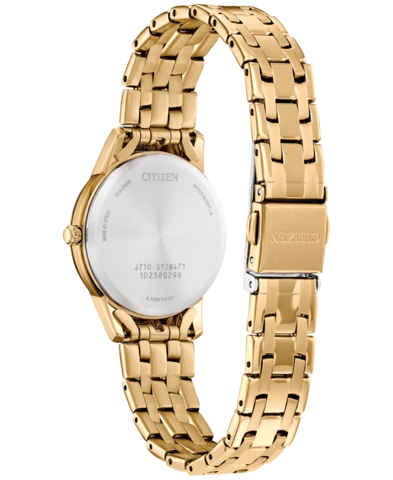 Eco-Drive Women's Classic Gold-Tone Stainless Steel Bracelet Watch 29mm