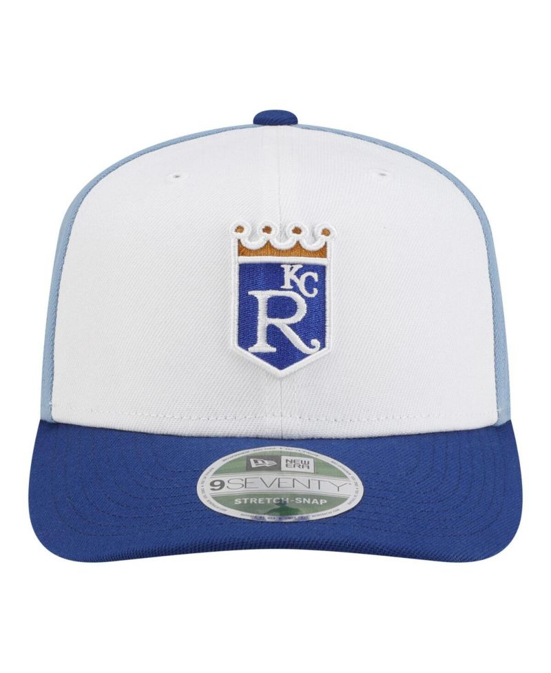 Men's White/Light Blue Kansas City Royals Player Replica 9SEVENTY Adjustable Hat