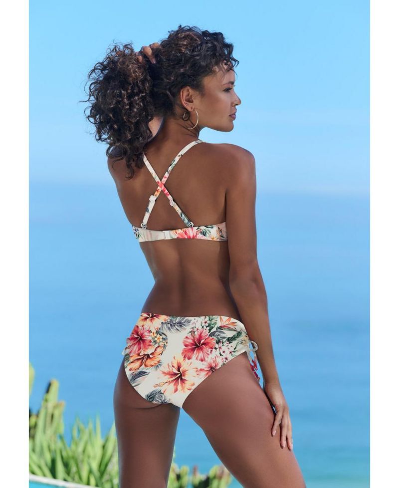 Women's Floral Print Mid Rise Bikini Mid-Rise Swim Bottom