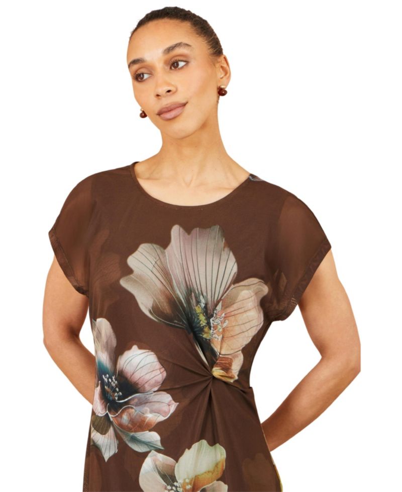 Women's Mesh Floral Maxi Dress