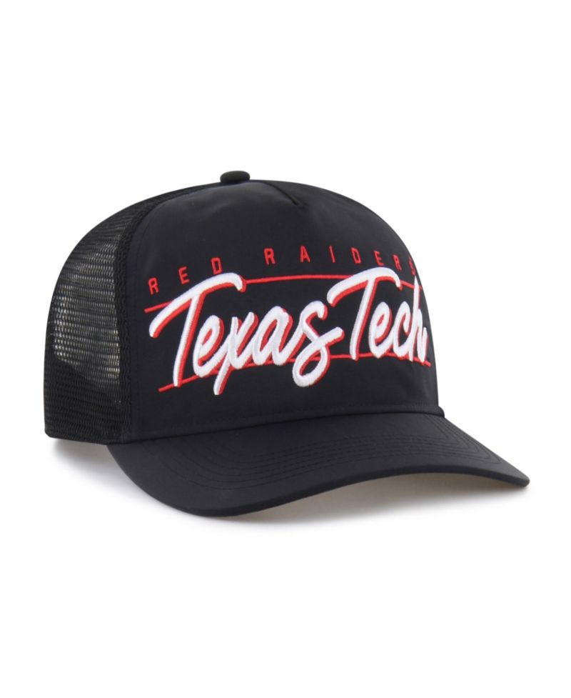 Men's and Women's '47 Black Texas Tech Red Raiders brrr&deg; Condor Mesh Hitch Adjustable Hat