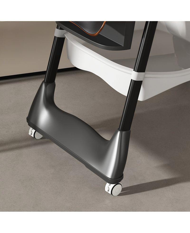 Adjustable Baby High Chair - Portable Feeding Seat (Black)