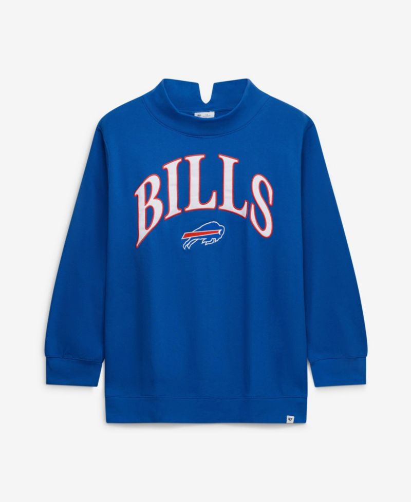 Women's '47 Royal Buffalo Bills Plus Size Vantage Mock Neck Pullover