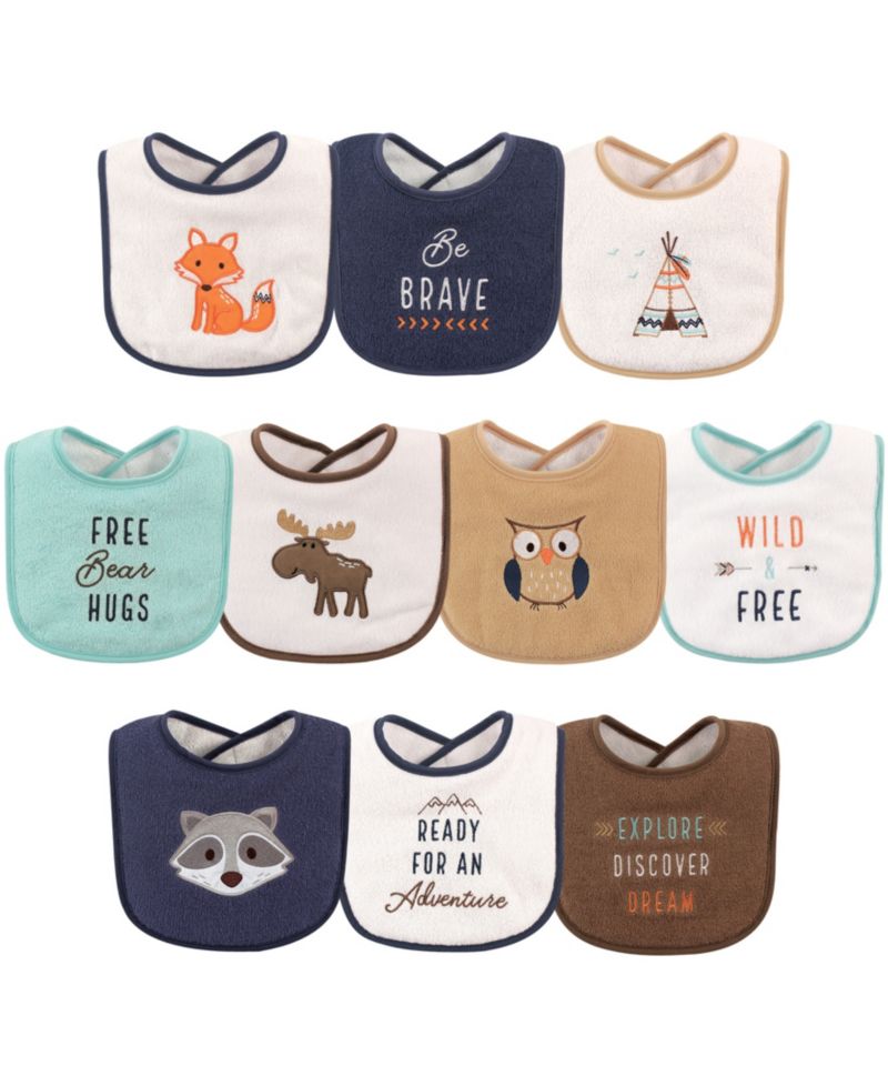 Boys Soft Cotton Terry Bibs with Inner Fiber Padding