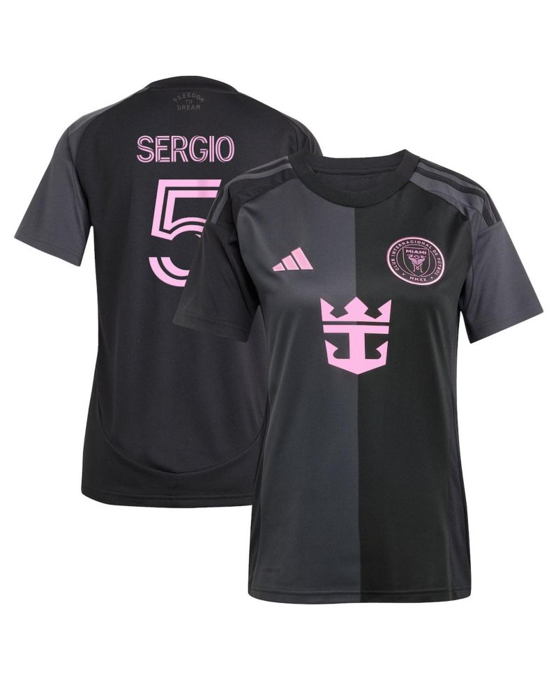 Women's Sergio Busquets Black Inter Miami CF 2025 The Fortitude Kit Replica Player Jersey