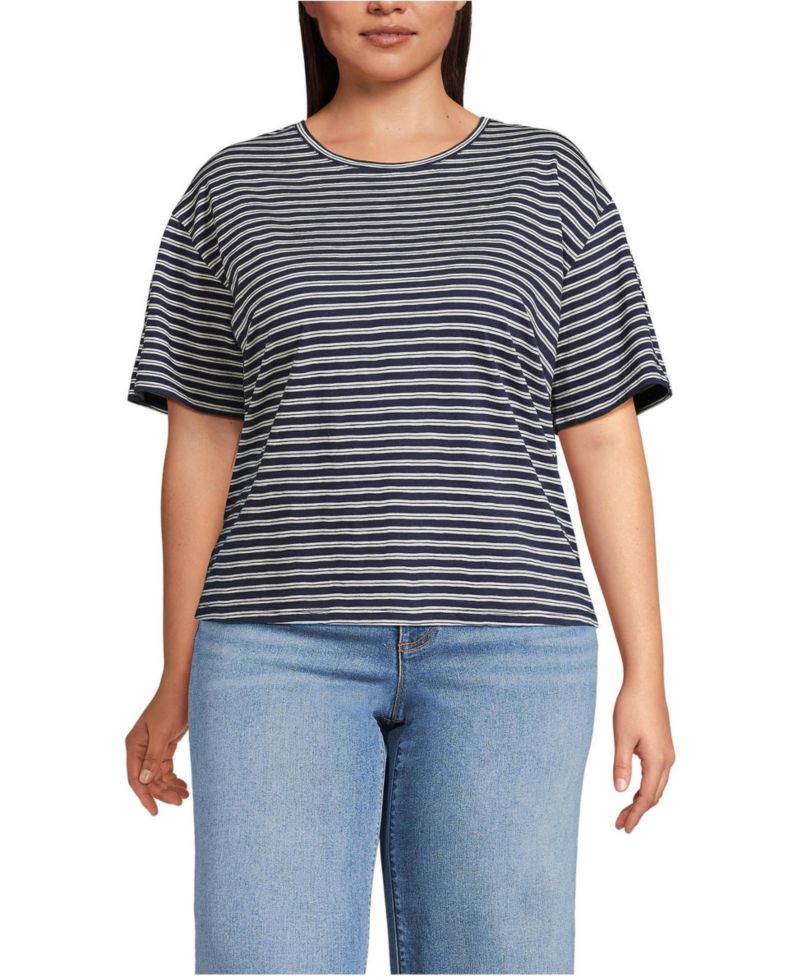 Plus Size Short Sleeve Slub Jersey T-Shirt