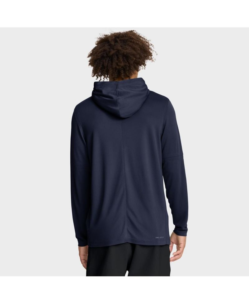 Men's Navy Arizona Wildcats 2025 Sideline Performance Long Sleeve Hoodie T-Shirt