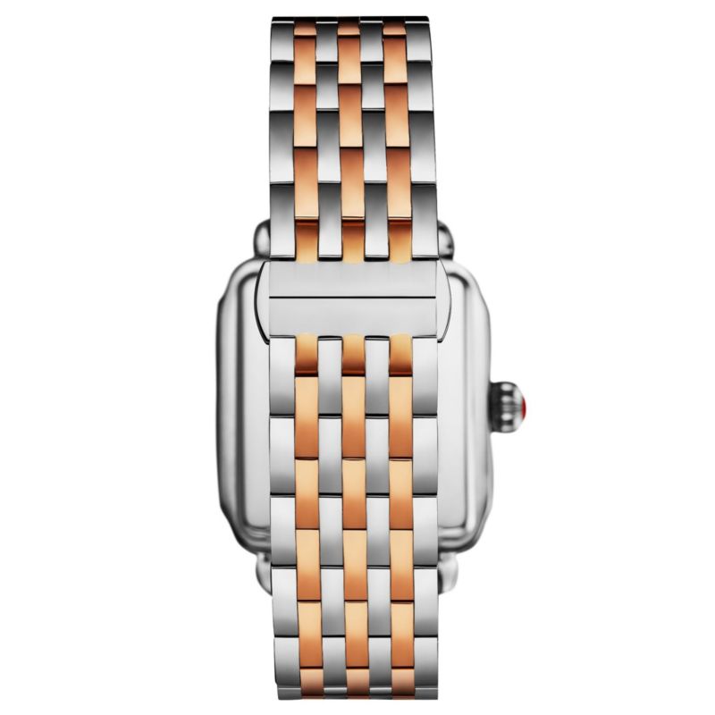 Women s 4090 34mm Crystal-Accented Rectangular Stainless Steel Bracelet Watch with Mother-of-Pearl Dial