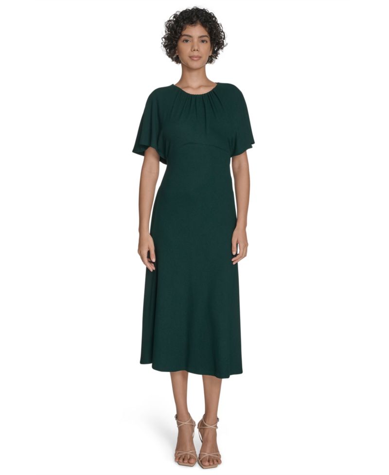 Women's Flutter Sleeve Midi Dress