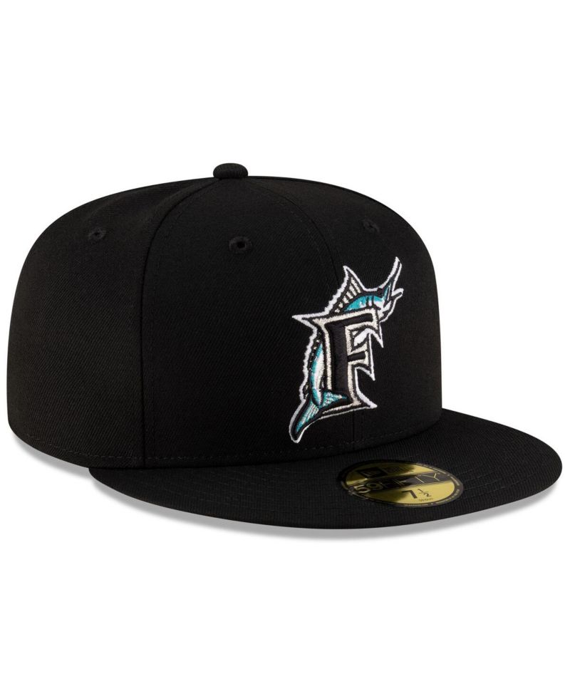 Men's Black Florida Marlins On-Field Authentic Collection 59FIFTY Fitted Hat