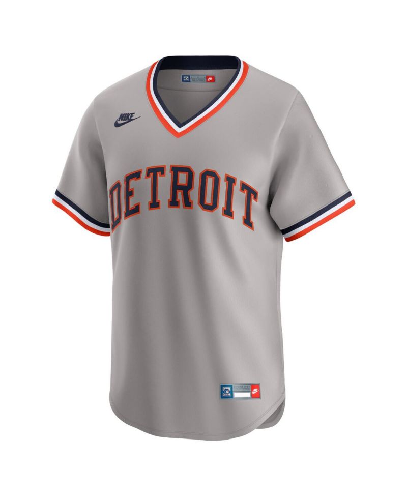 Men's Gray Detroit Tigers Throwback Cooperstown Collection Limited Jersey