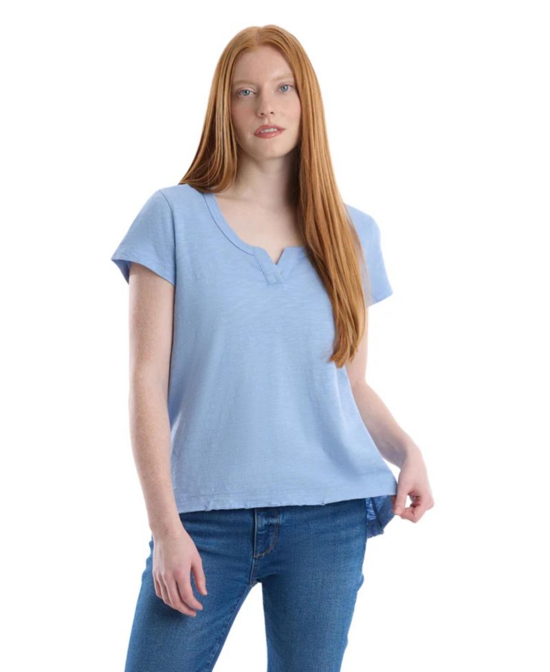 Women's Women''s Short Sleeve Placket Hi-Lo Tee