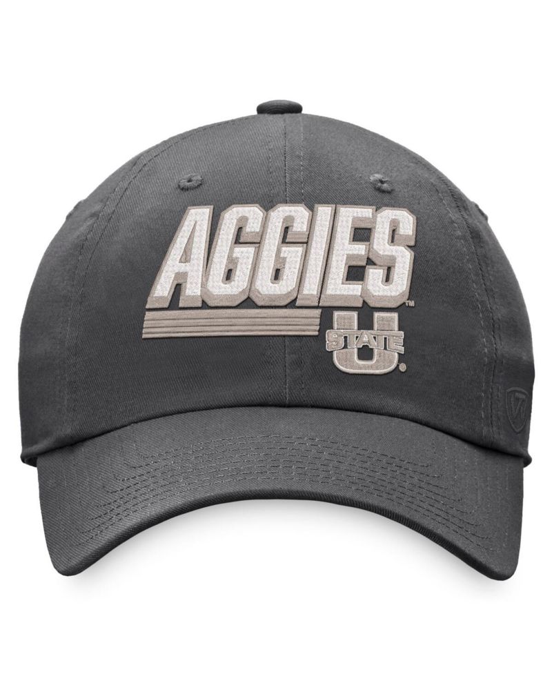 Men's Charcoal Utah State Aggies Slice Adjustable Hat