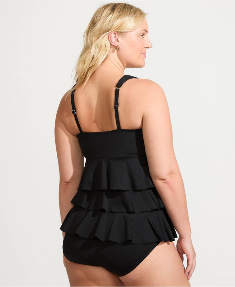 Plus Size Ruffle Fauxkini One Piece Swimsuit