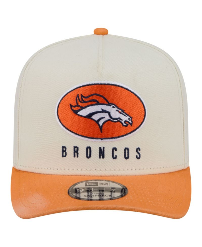 Men's Cream/Orange Denver Broncos Washed A-Frame 9FIFTY Snapback Hat