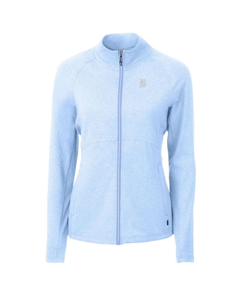 Women's Heather Powder Blue Detroit Tigers Raglan Adapt Eco Knit Heather Full-Zip Jacket