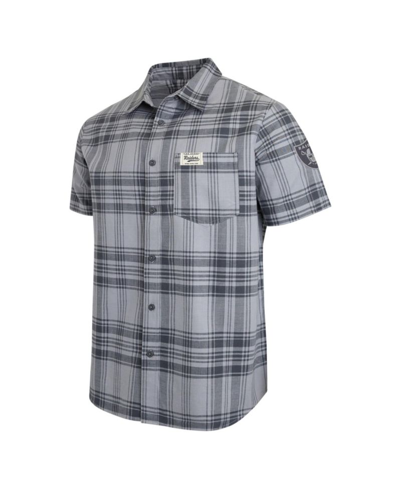 Men's Las Vegas Raiders Plaid Classic-Fit Button-Up Shirt