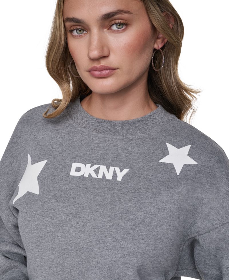 Women's Scattered Flocked Star Tribeca Long-Sleeve Cotton-Blend Pullover