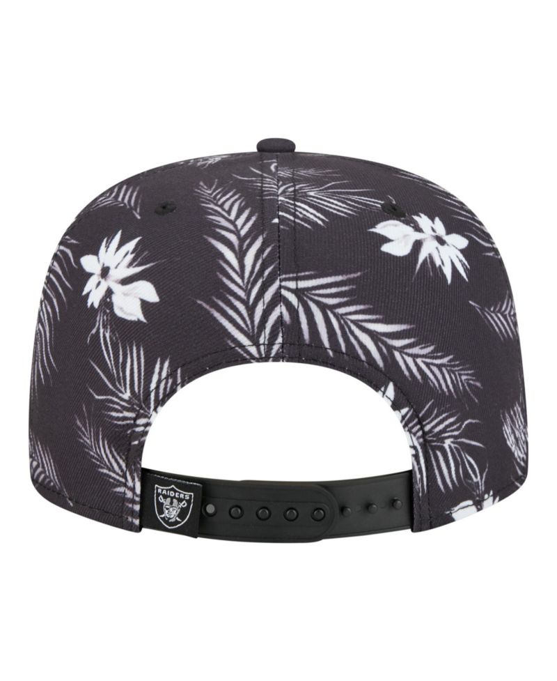 Men's Black Las Vegas Raiders Palm Print A-Frame 9FIFTY Snapback Hat