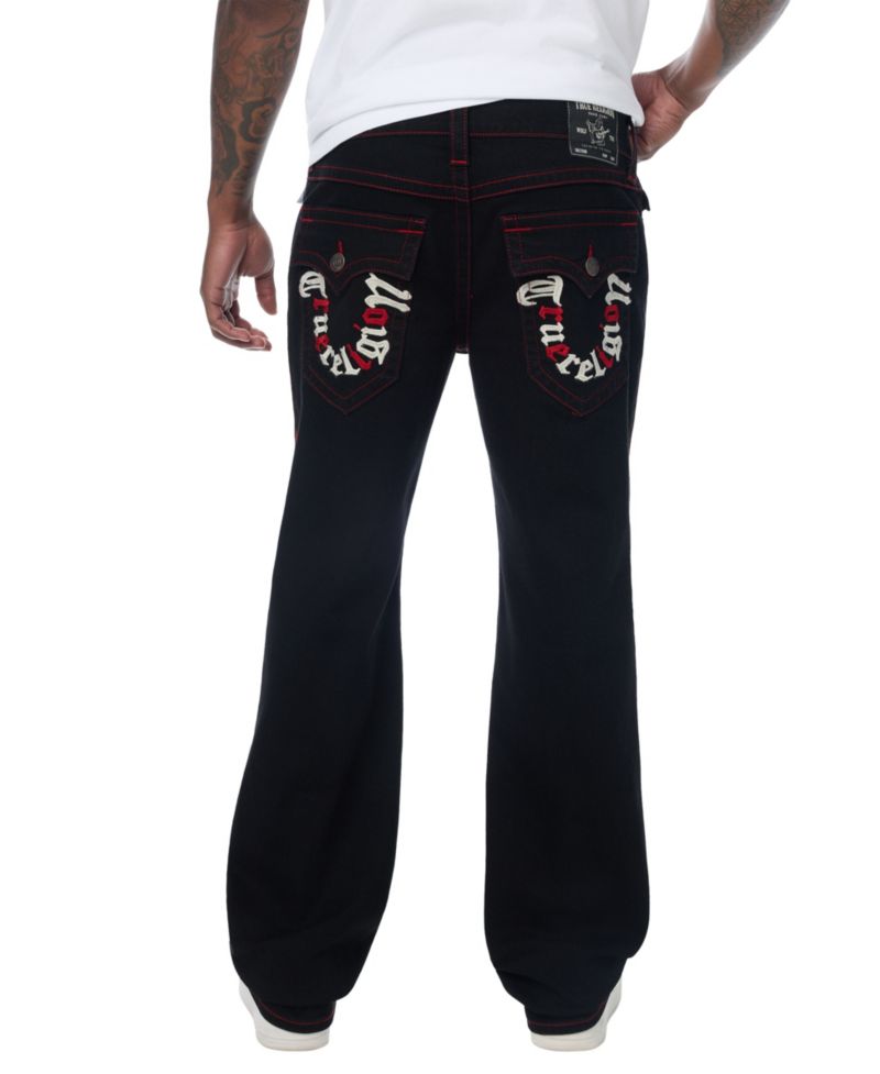 Men's Billy Logo-Script Flap Bootcut Jeans