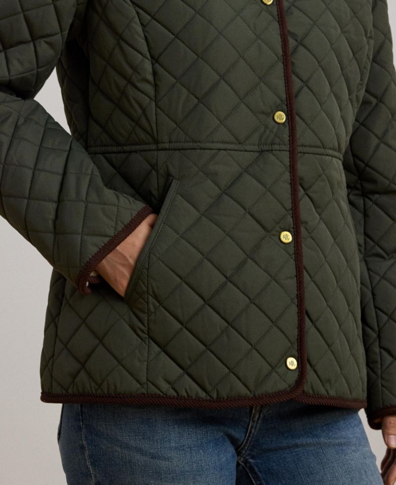 Women's Faux-Sherpa-Collar Quilted Coat