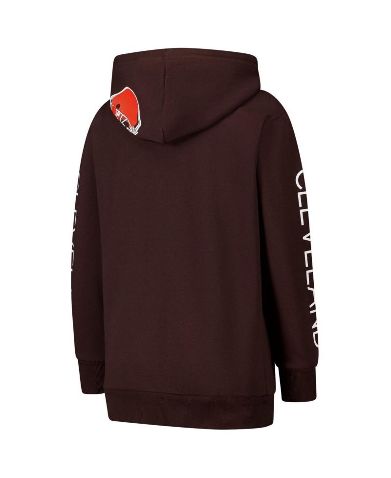 Women's Brown Cleveland Browns Extra Inning Pullover Hoodie