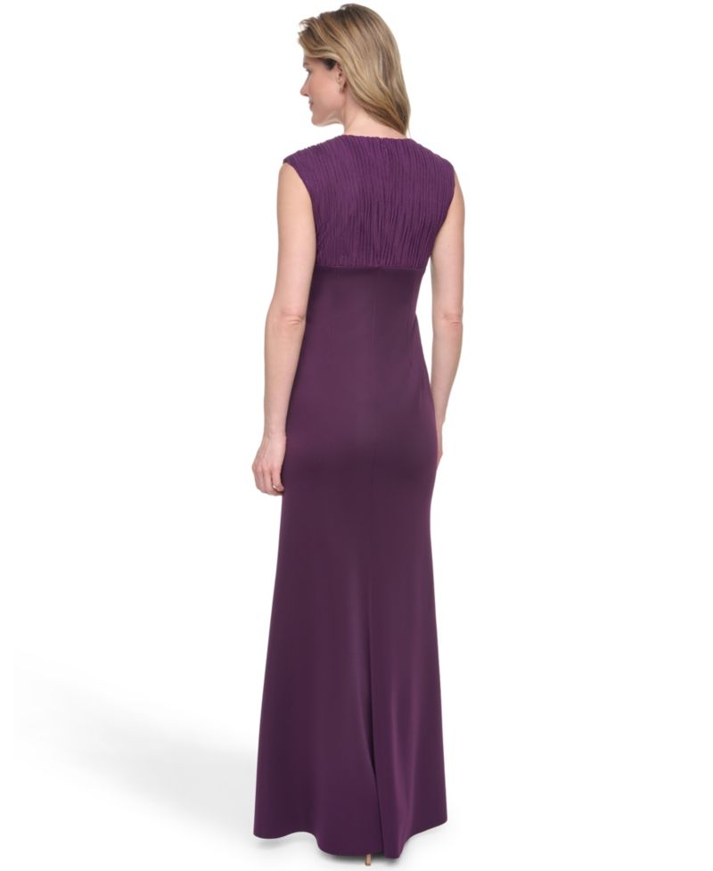 Petite Sleeveless V-Neck Gown