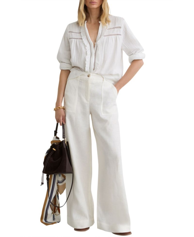 Women's Cotton Cheesecloth Long-Sleeve Top