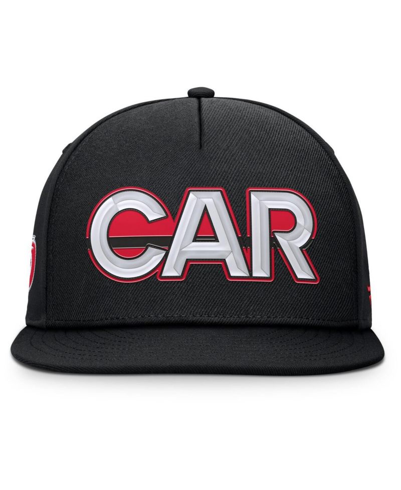 Men's Black Carolina Hurricanes Authentic Pro Rink Team Code Snapback Hat