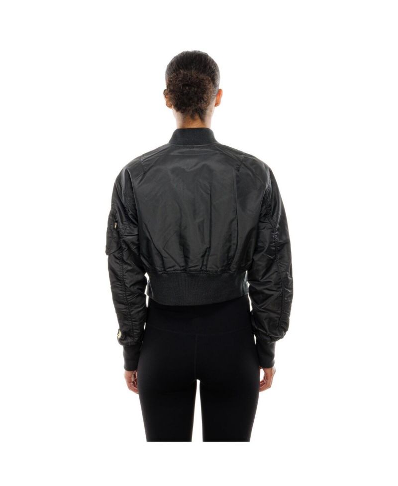 X Alpha Industries Women's Black New York Mets Cropped Full-Zip Jacket